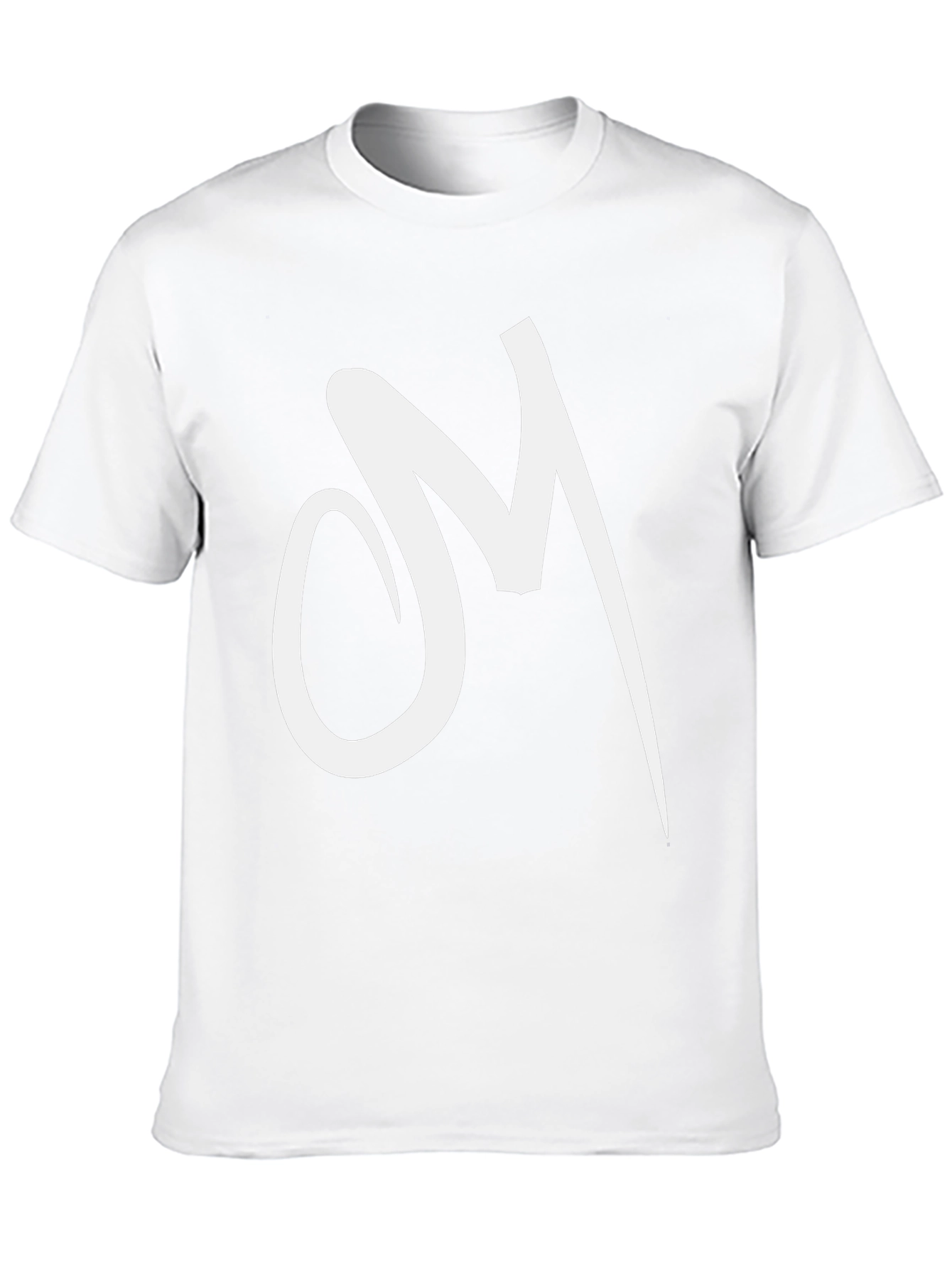 Black Tee with White Abstract Letter Graphic