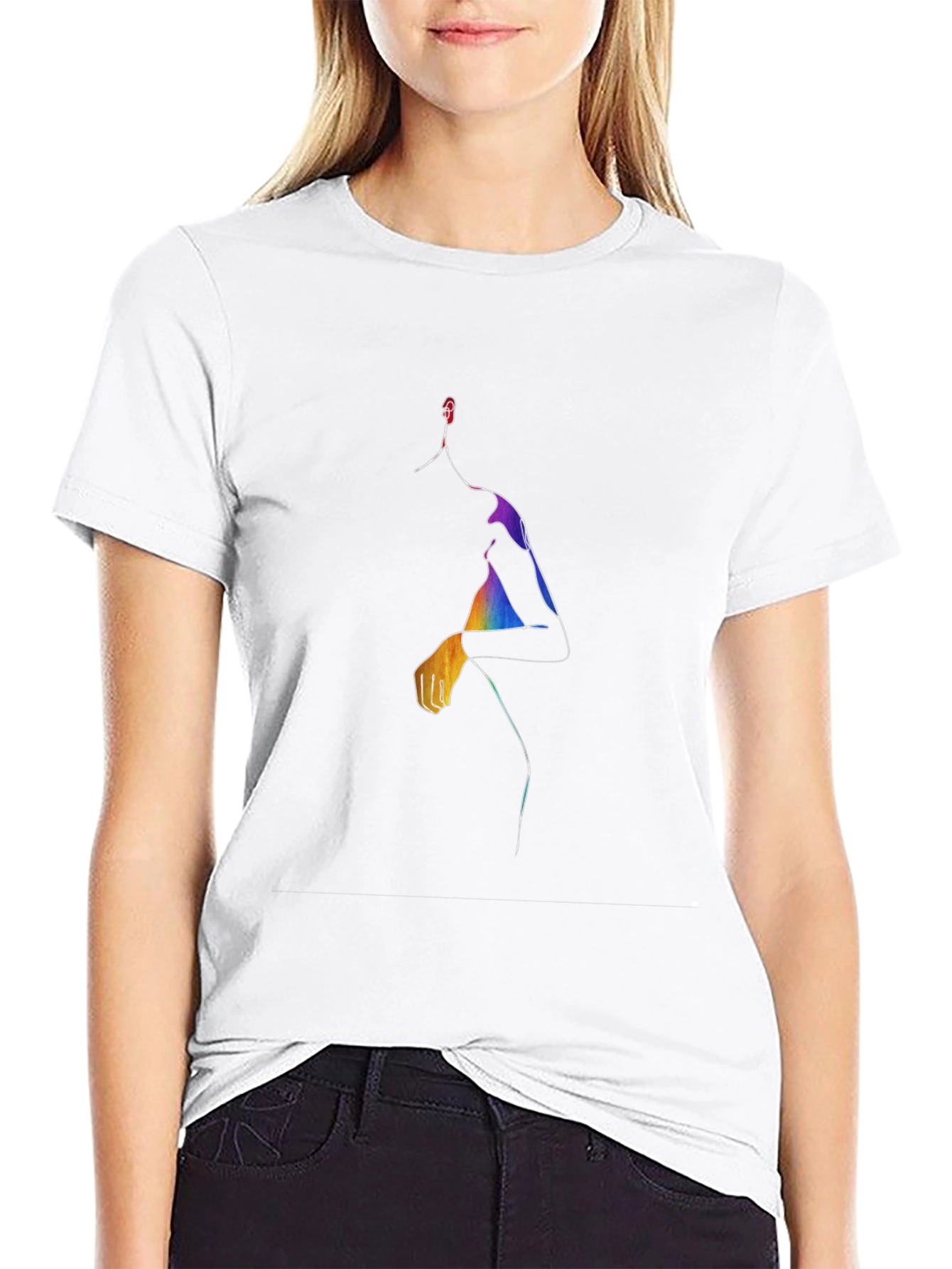 Abstract Rainbow Figure T-Shirt
