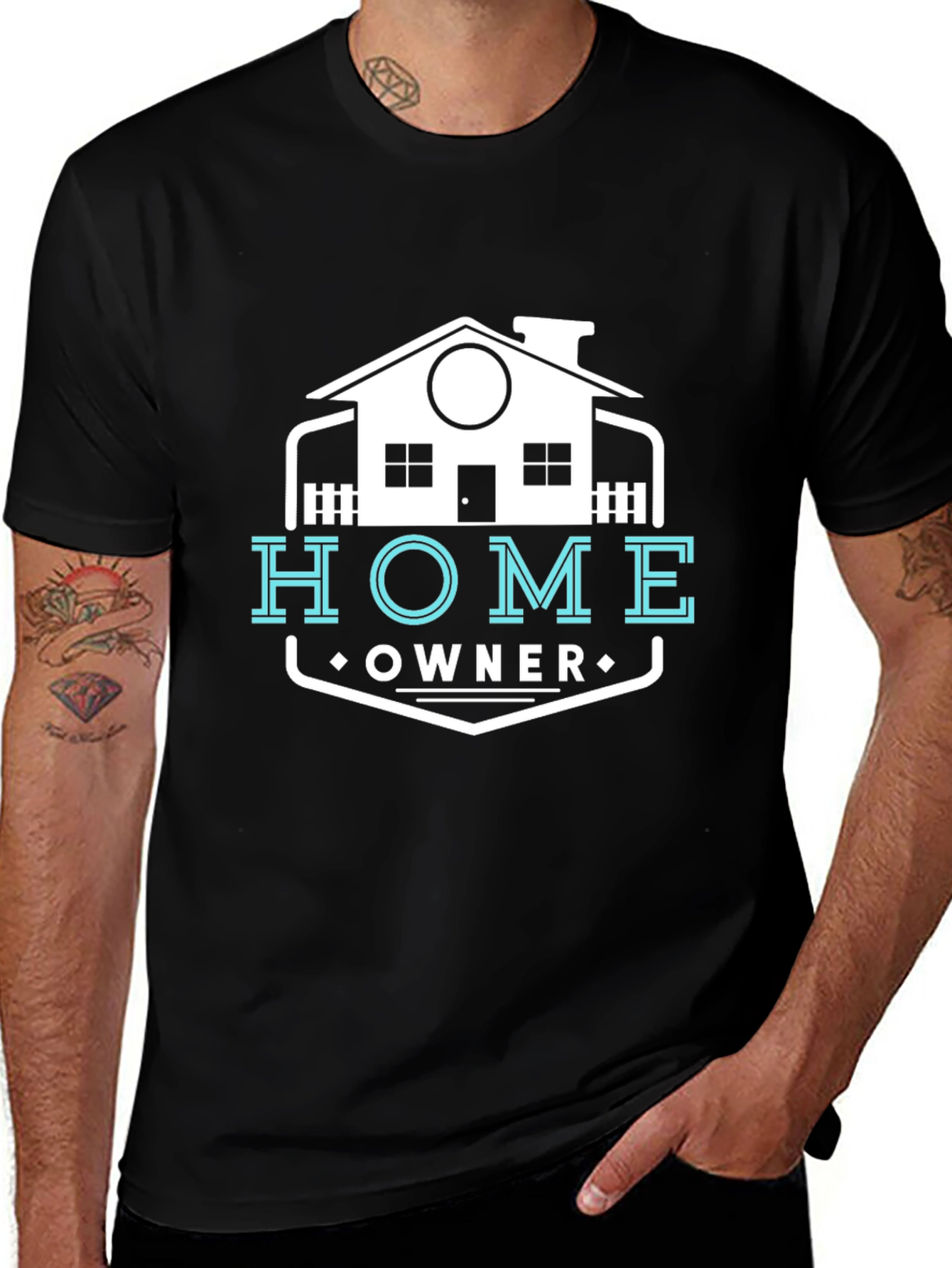 Home Owner Graphic Tee - Black Cotton T-Shirt