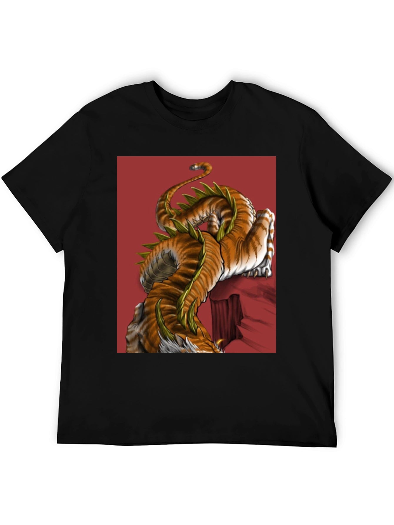 Tiger Dragon Graphic Black T-Shirt
