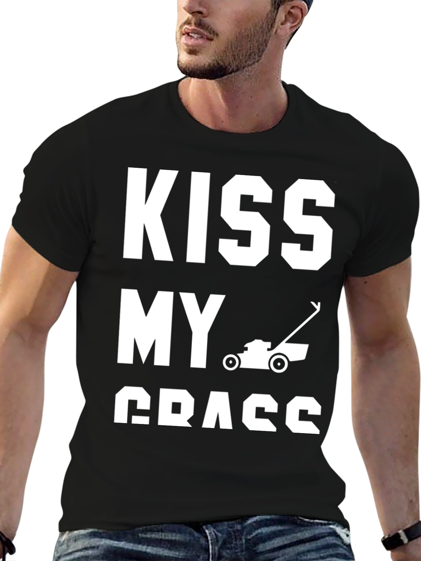 Kiss My Grass T-Shirt - Funny Lawn Mowing Tee
