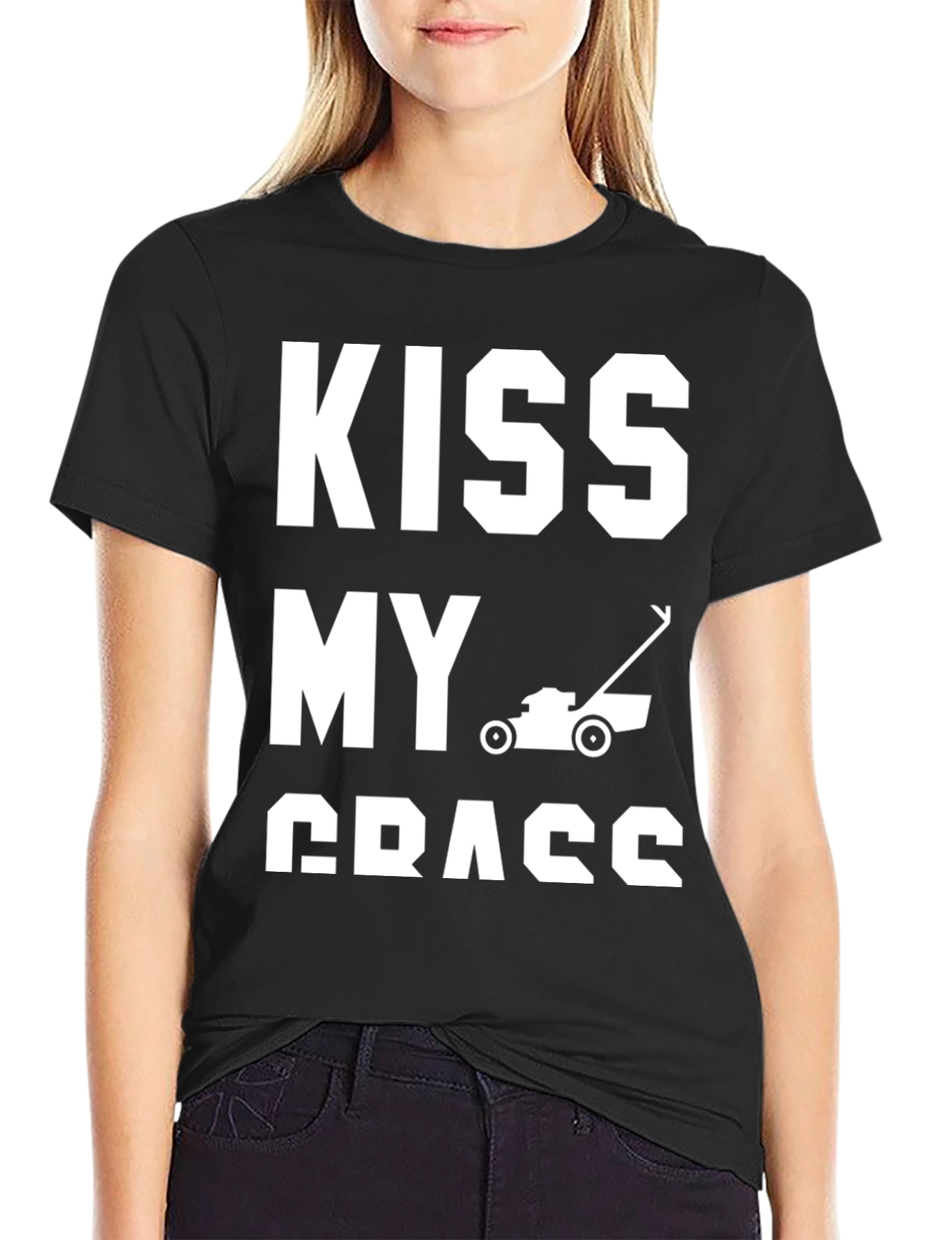 Kiss My Grass T-Shirt - Funny Lawn Mowing Tee