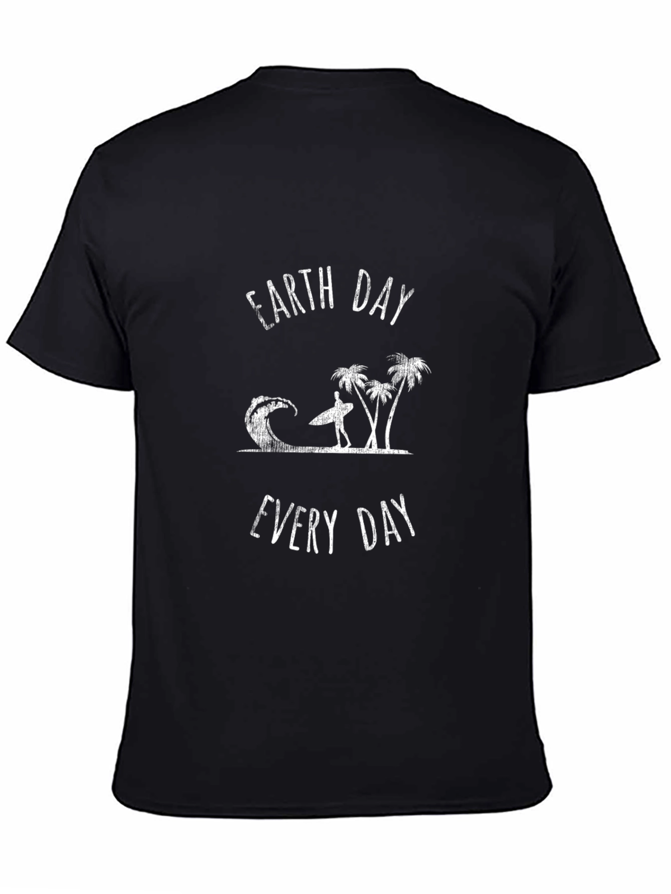 Earth Day Every Day Black T-Shirt Surfer