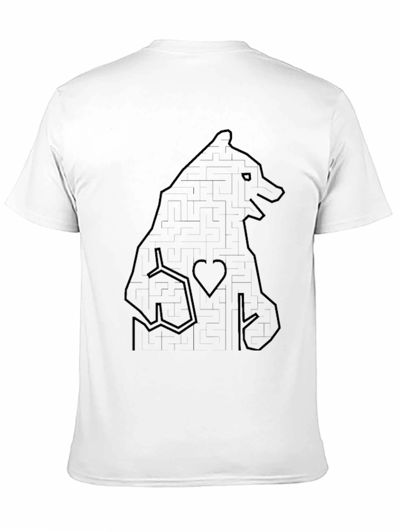 Bear Maze Graphic Black T-Shirt