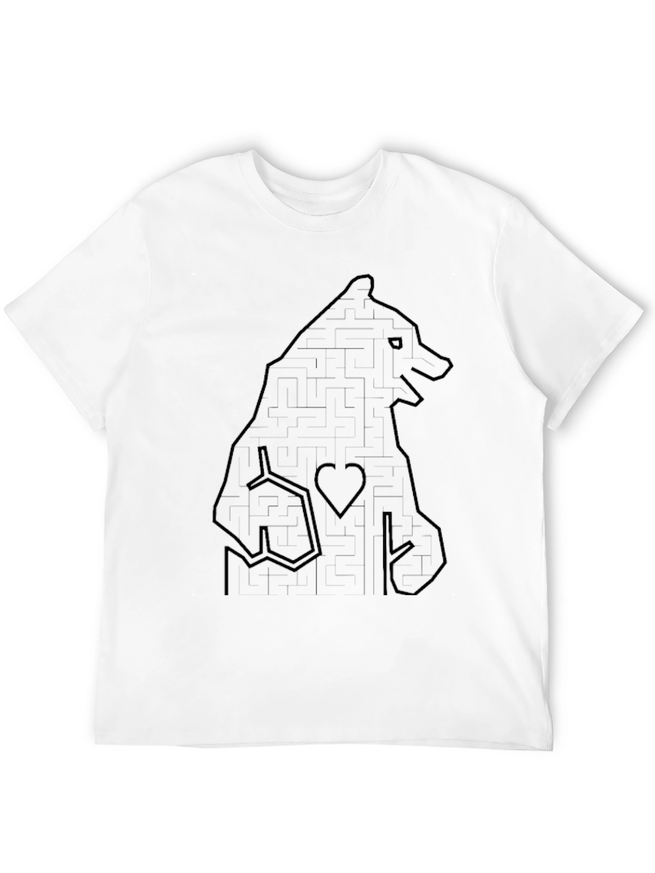 Bear Maze Graphic Black T-Shirt