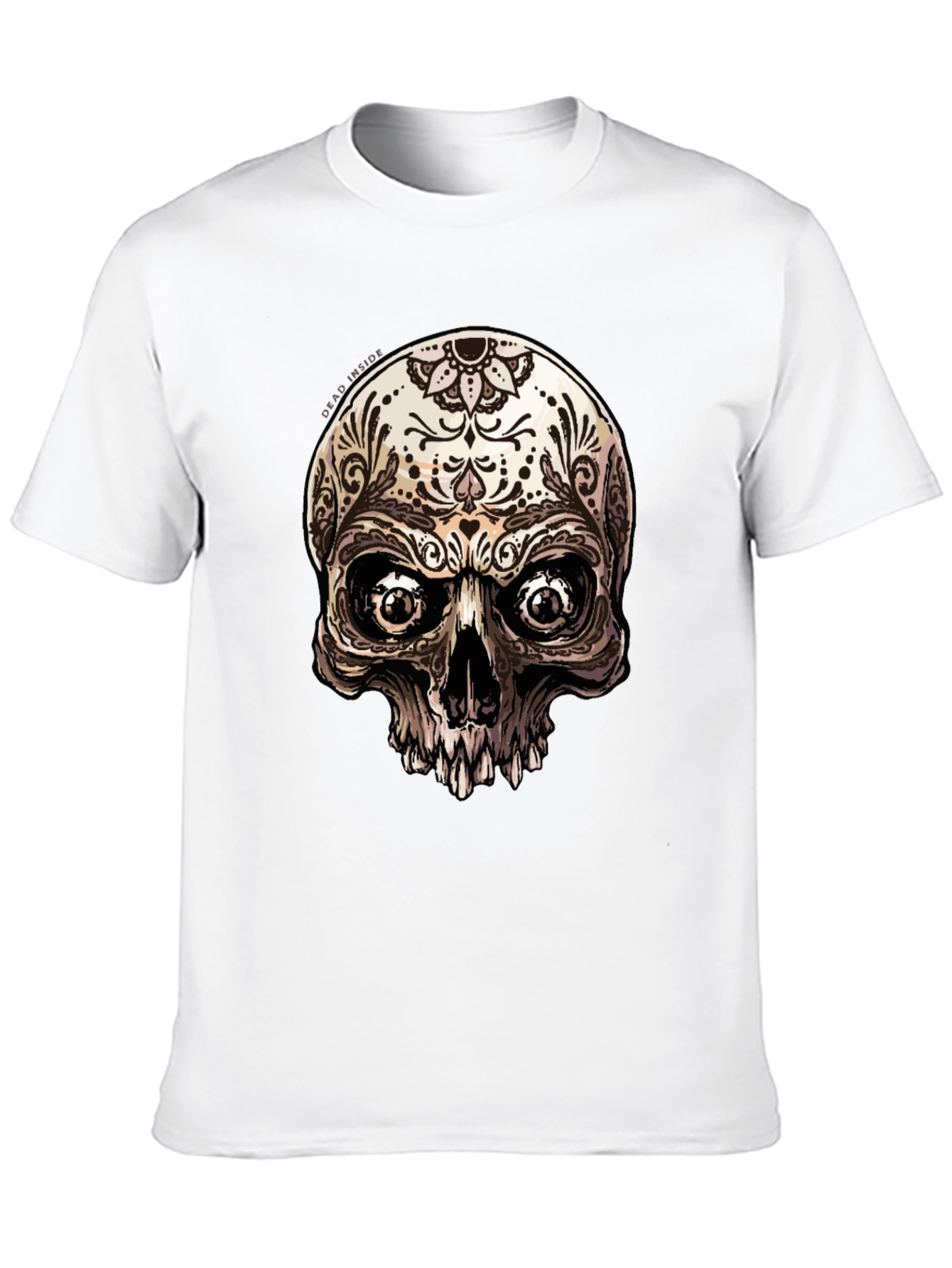 Sugar Skull Graphic Print Black T-Shirt