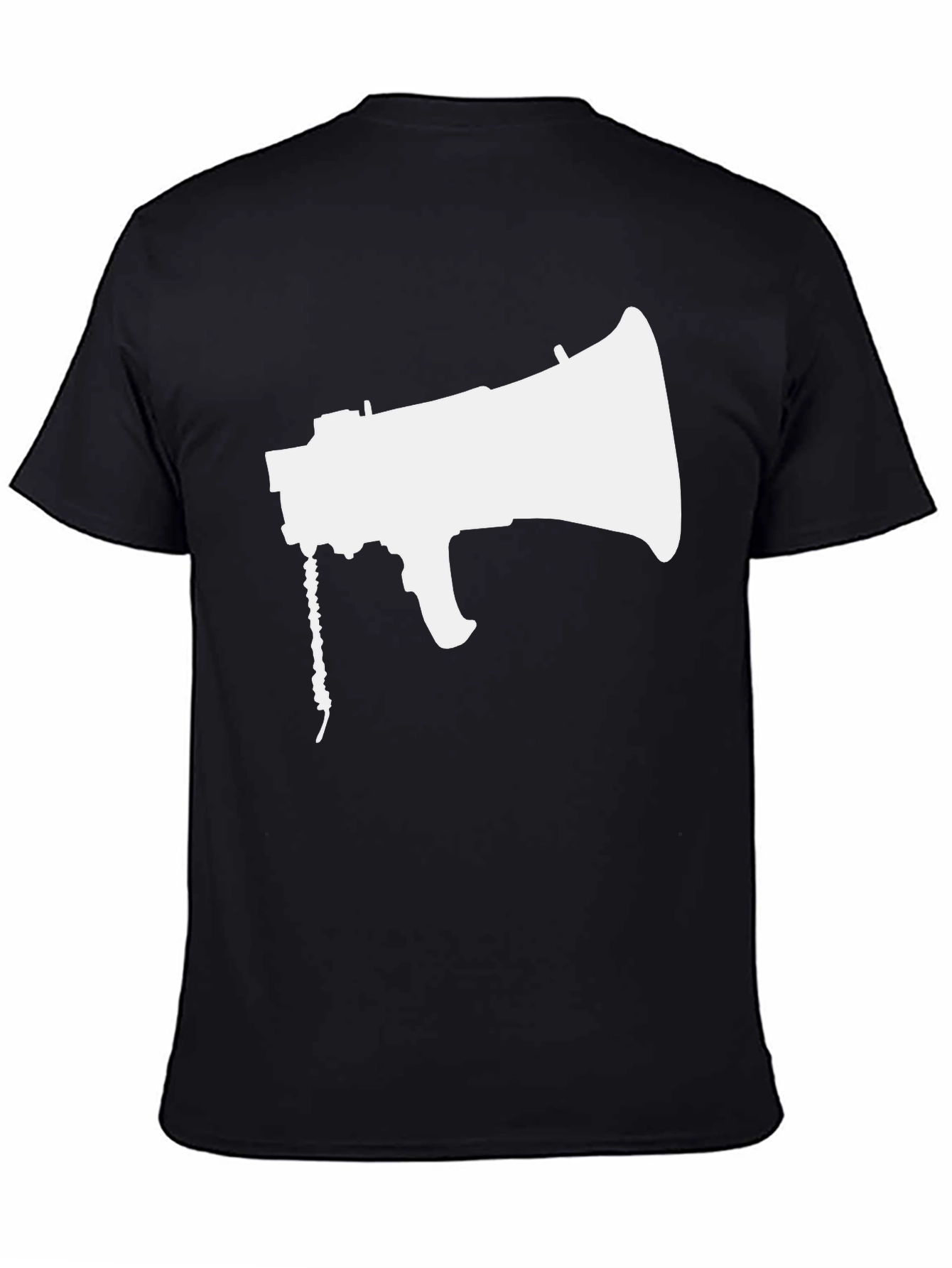 Megaphone Graphic Tee - Black Cotton Shirt