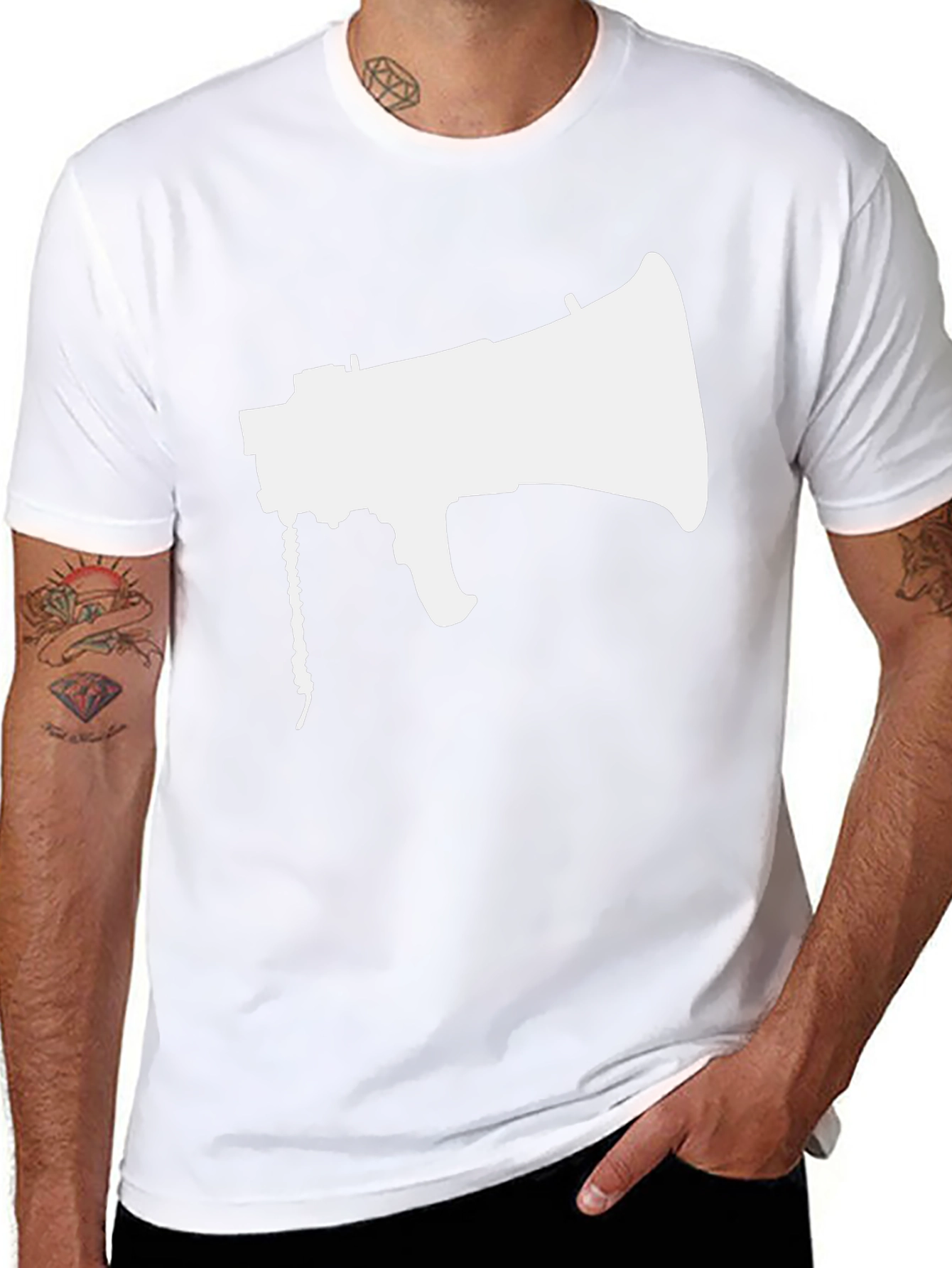 Megaphone Graphic Tee - Black Cotton Shirt