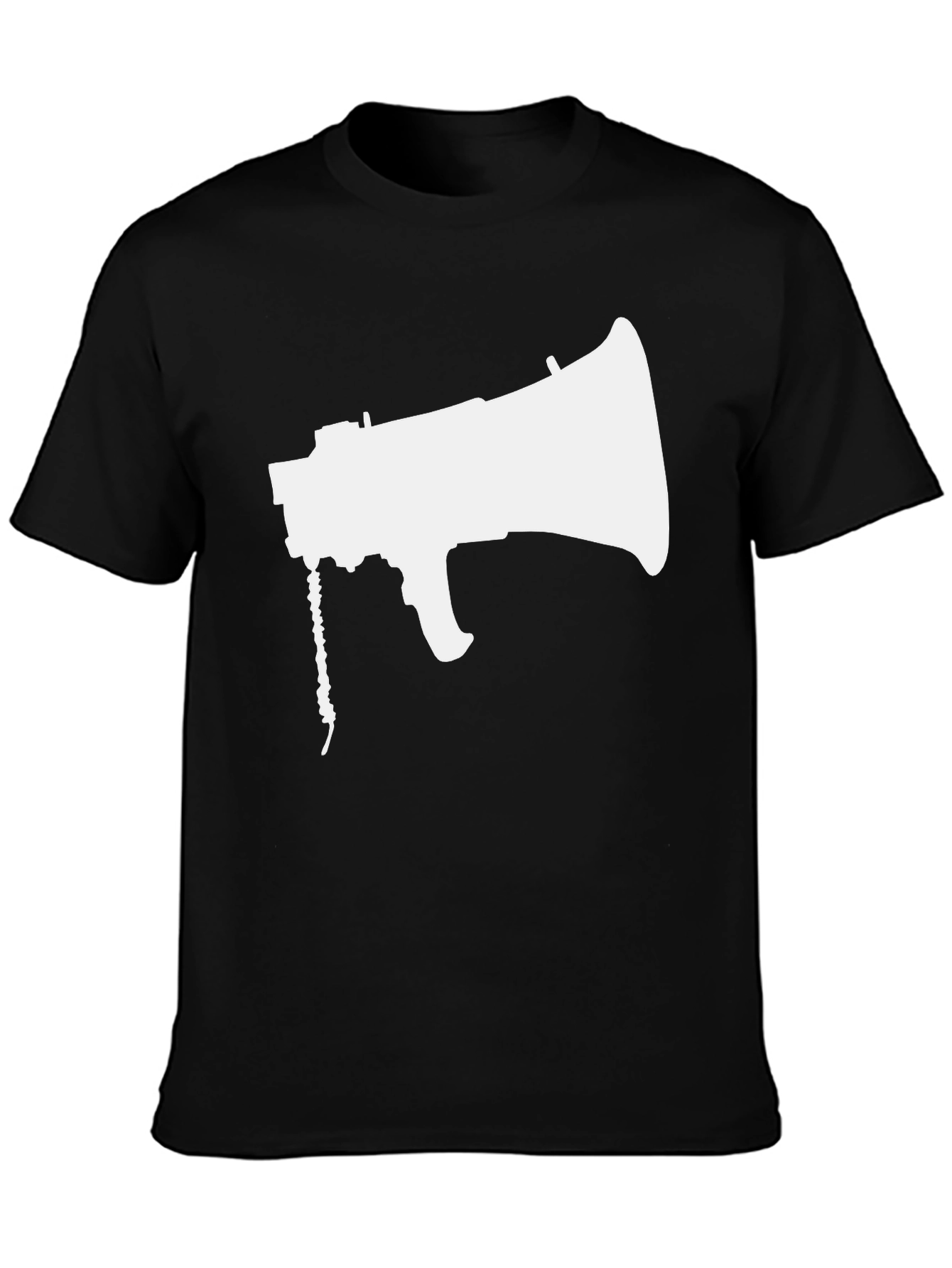 Megaphone Graphic Tee - Black Cotton Shirt