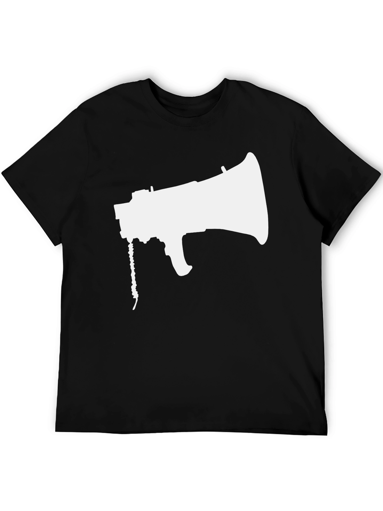 Megaphone Graphic Tee - Black Cotton Shirt