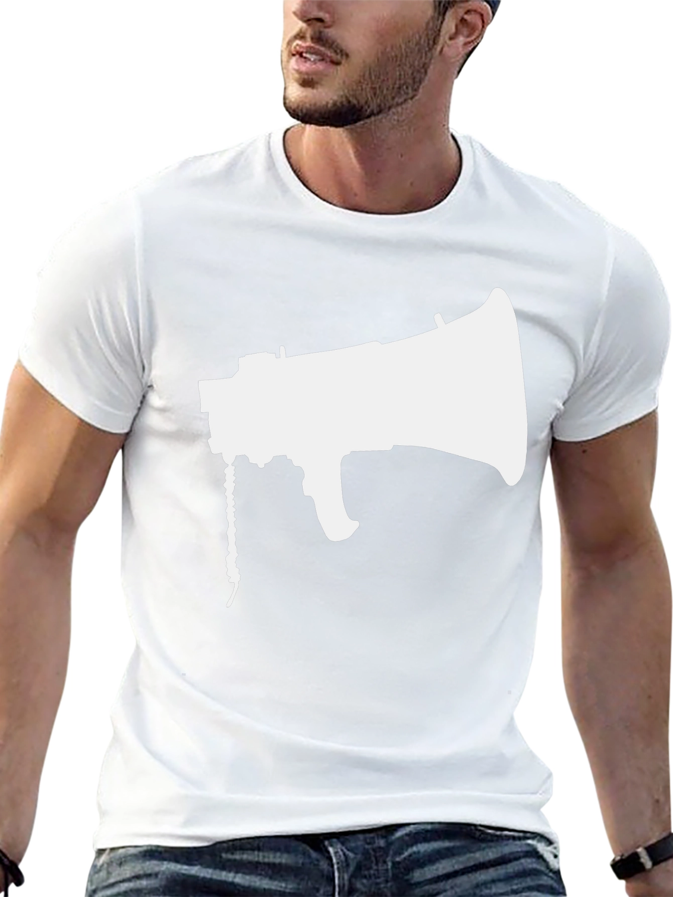 Megaphone Graphic Tee - Black Cotton Shirt