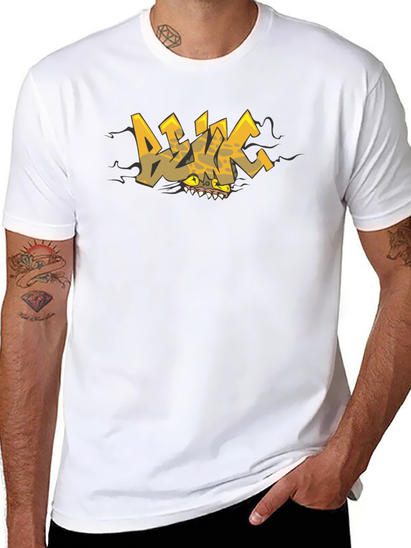 Edgy Graphic Print Black T-Shirt