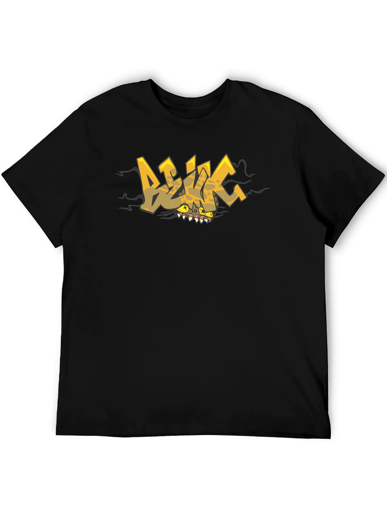 Edgy Graphic Print Black T-Shirt