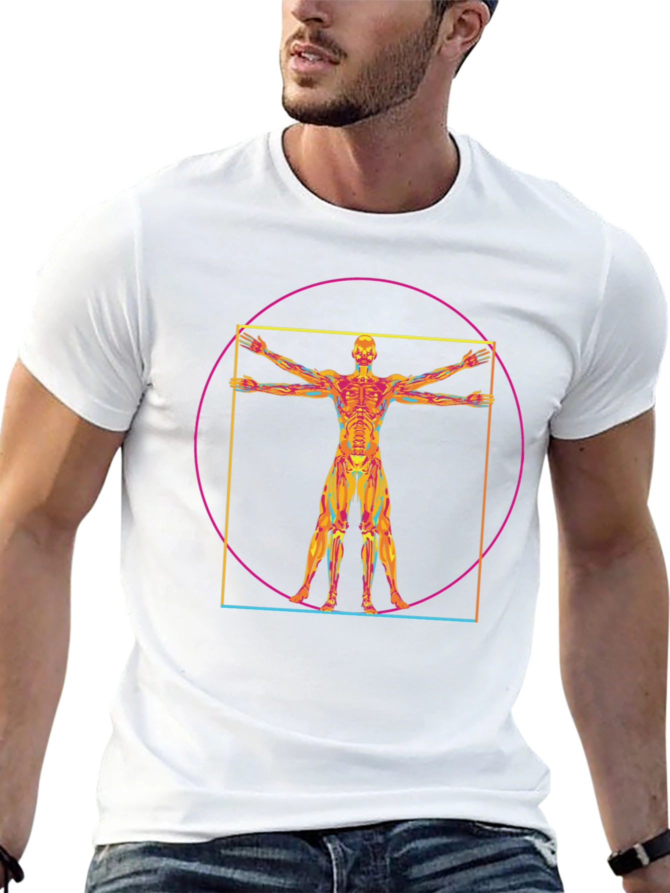 Vitruvian Man Anatomy T-Shirt - Artistic Design