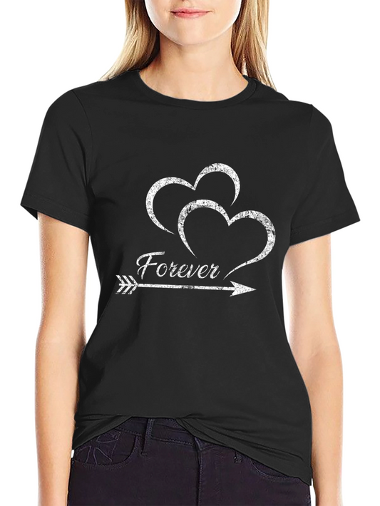 Forever Hearts Arrow Graphic Black T-Shirt