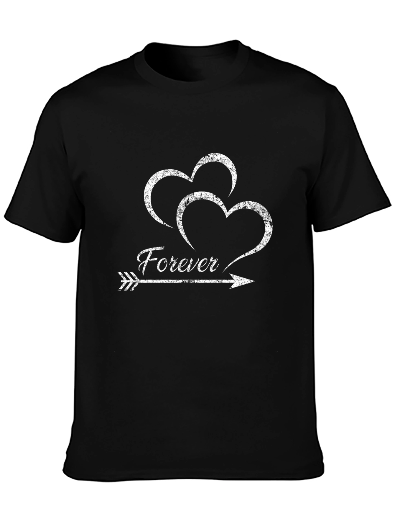 Forever Hearts Arrow Graphic Black T-Shirt