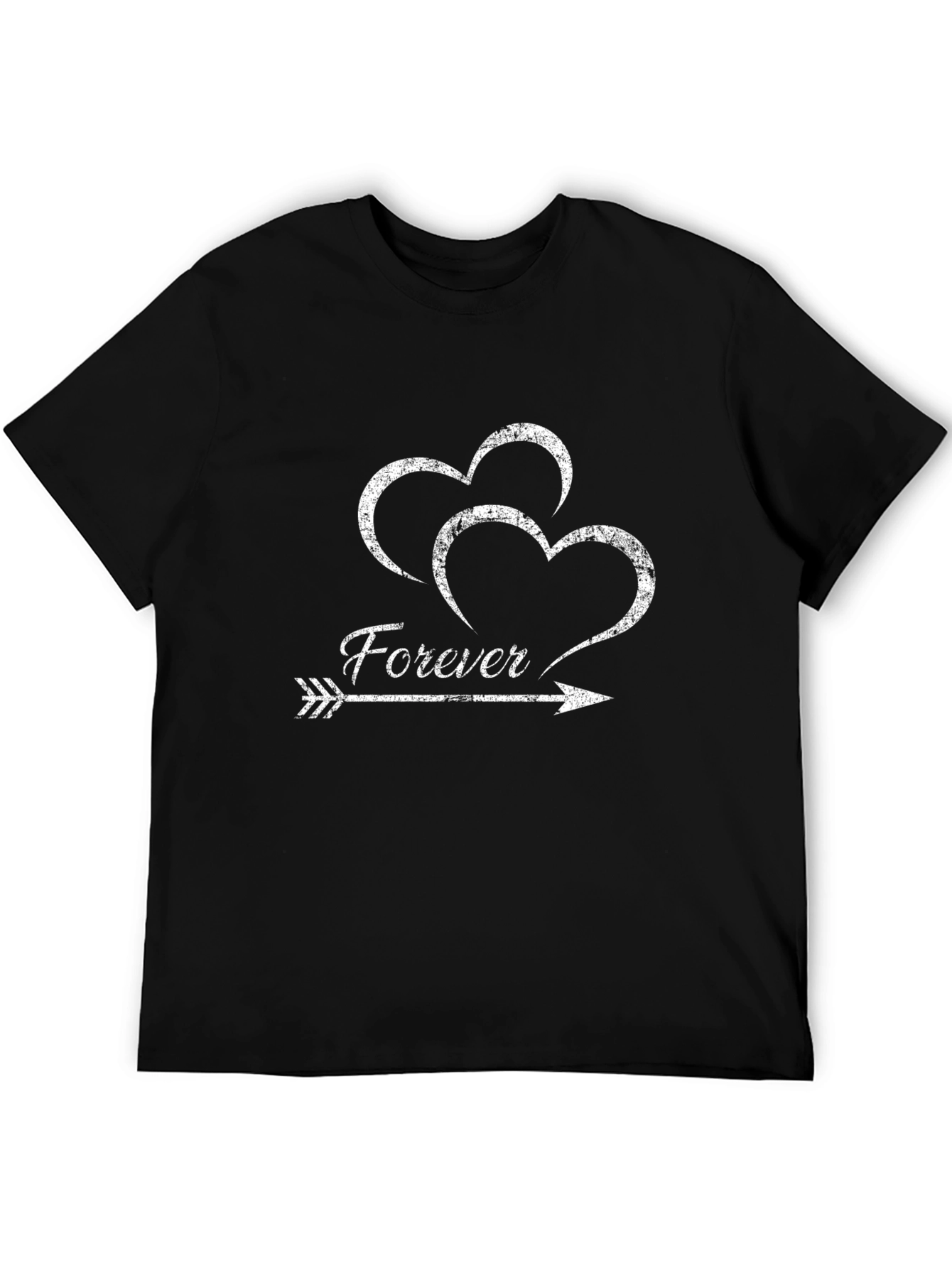 Forever Hearts Arrow Graphic Black T-Shirt