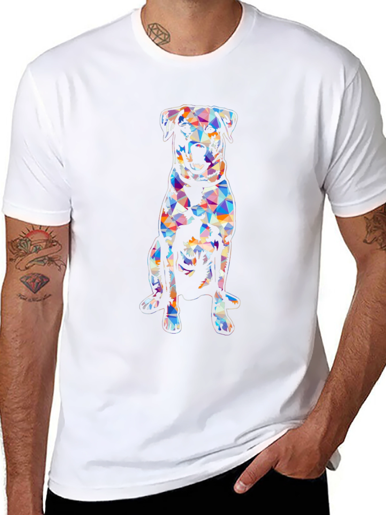 Geometric Dog T-Shirt - Modern Graphic Tee