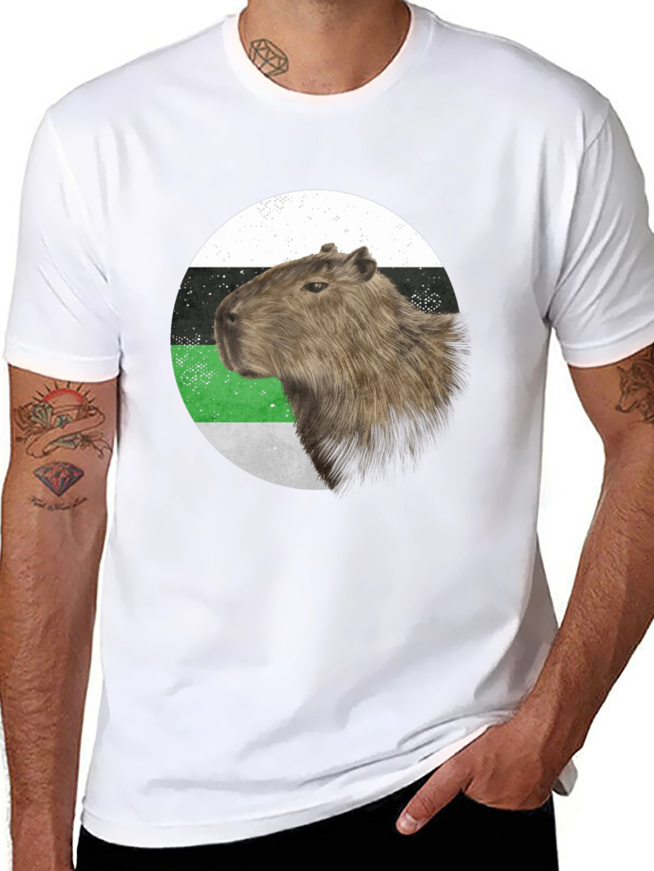 Capybara Pride T-Shirt - Black Cotton Blend