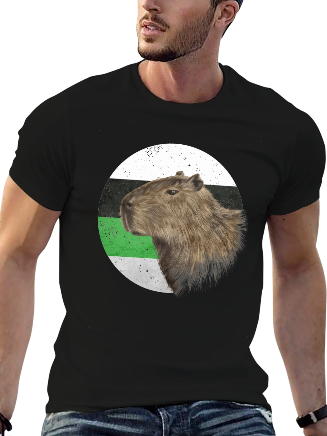 Capybara Pride T-Shirt - Black Cotton Blend