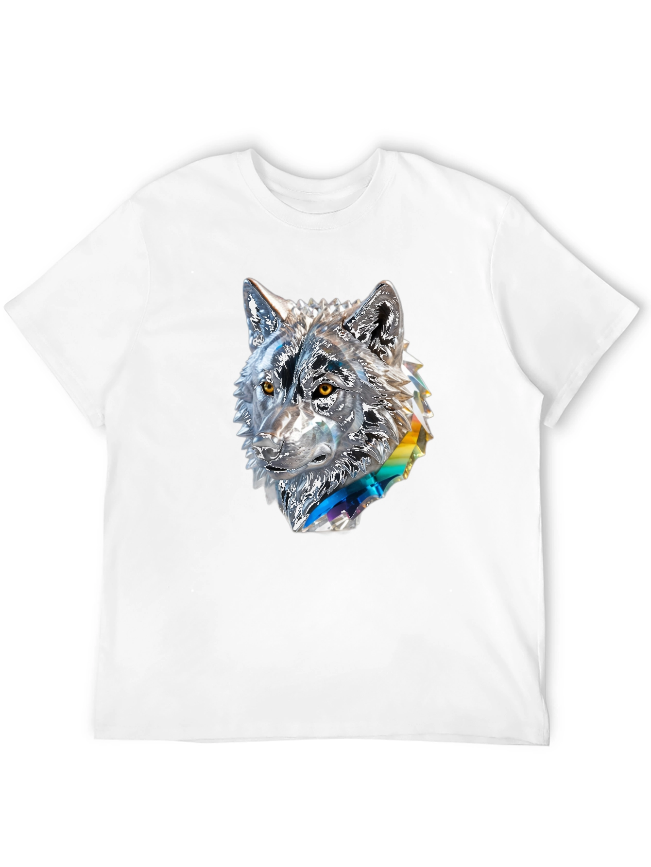 Abstract Wolf Graphic Black T-Shirt