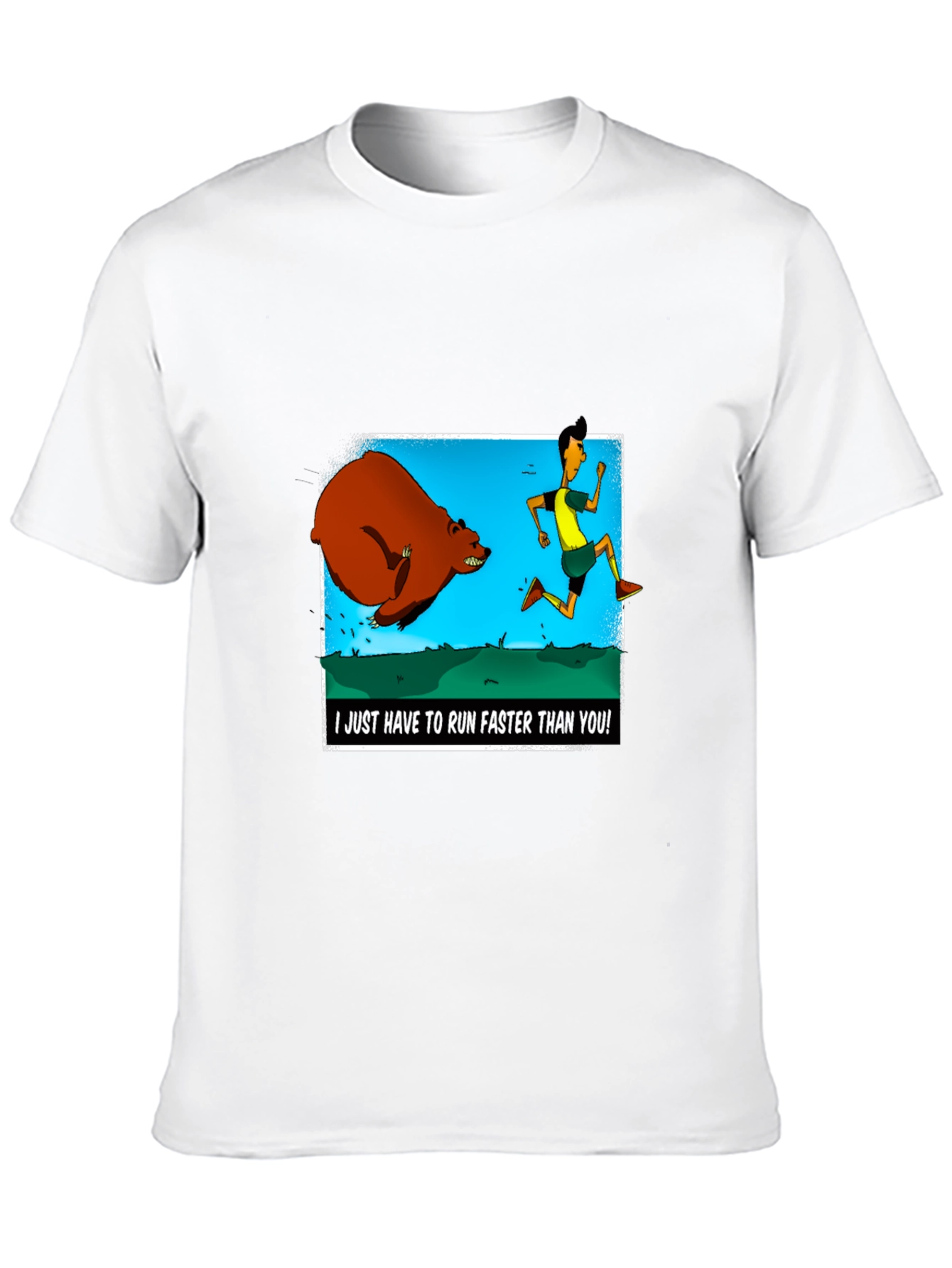 Run Faster Than You T-Shirt: Bear Chase Graphic Tee