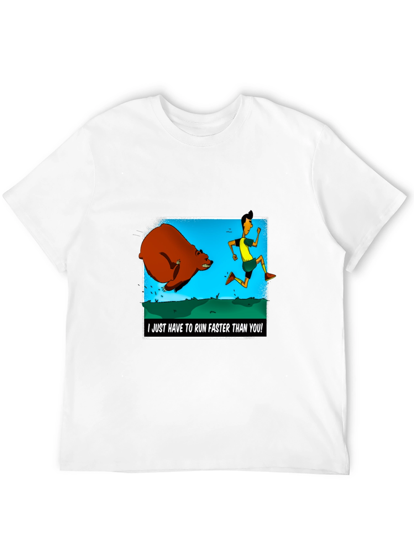 Run Faster Than You T-Shirt: Bear Chase Graphic Tee