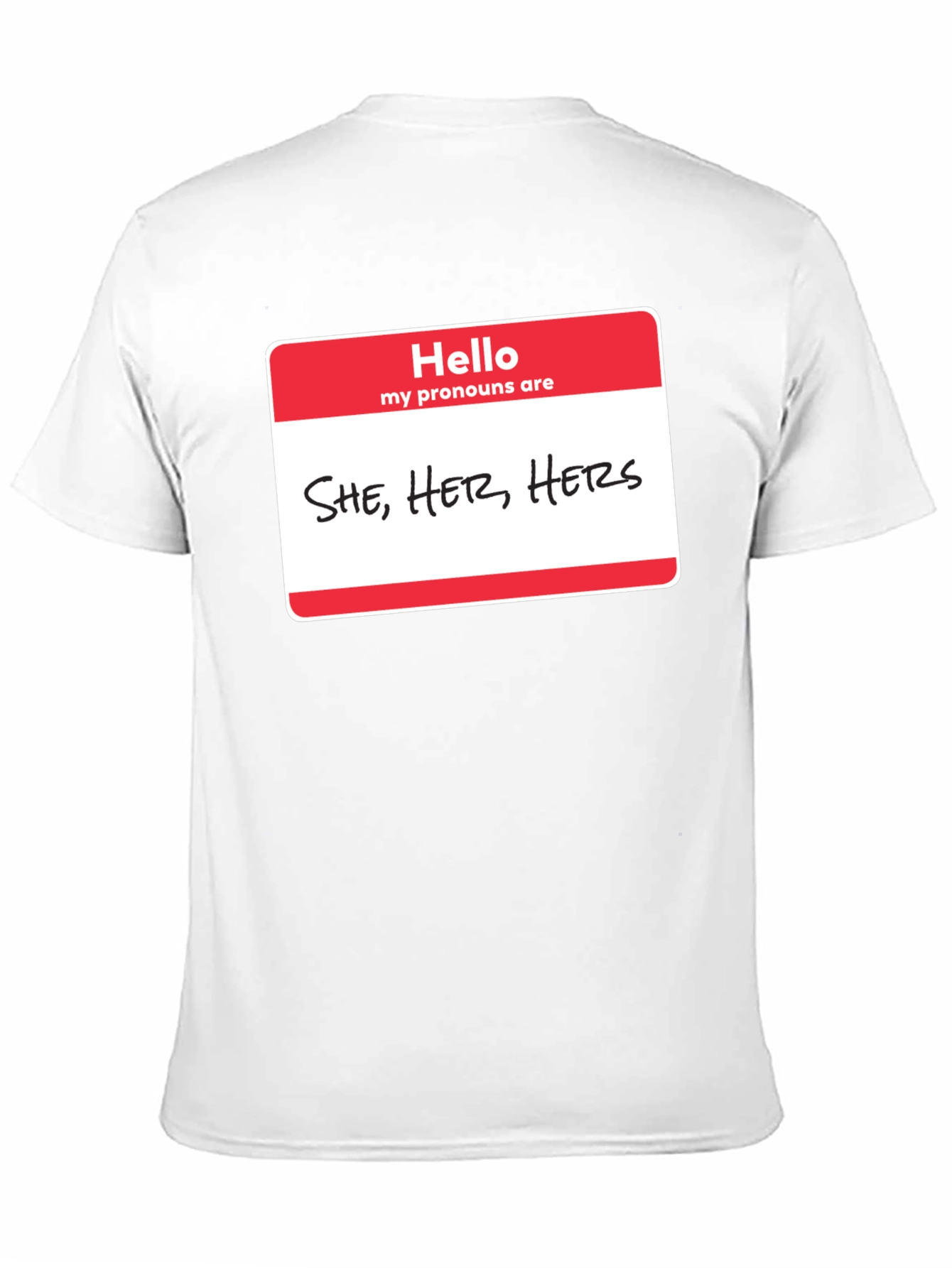 She Her Hers Pronoun T-Shirt - Black