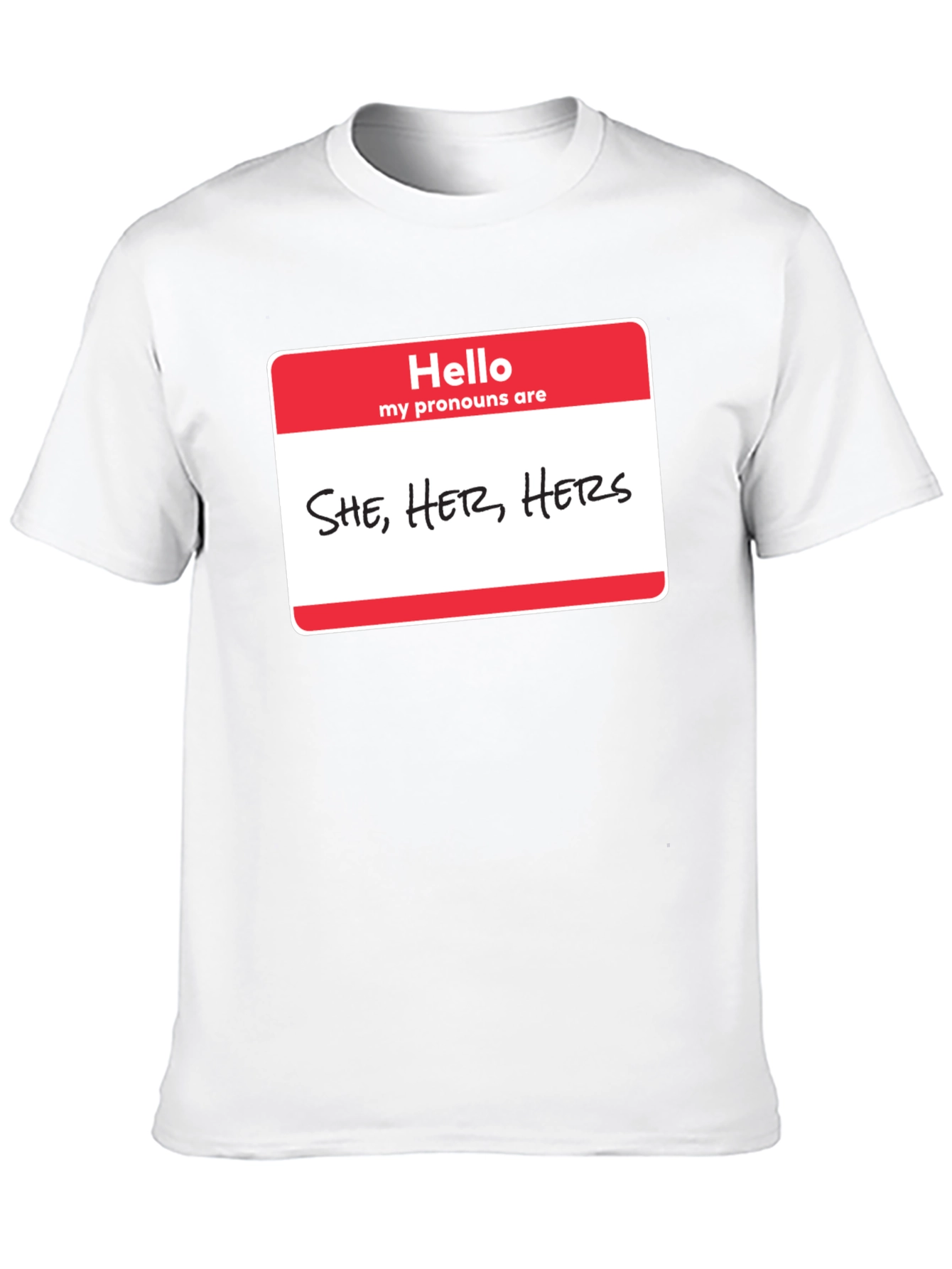 She Her Hers Pronoun T-Shirt - Black