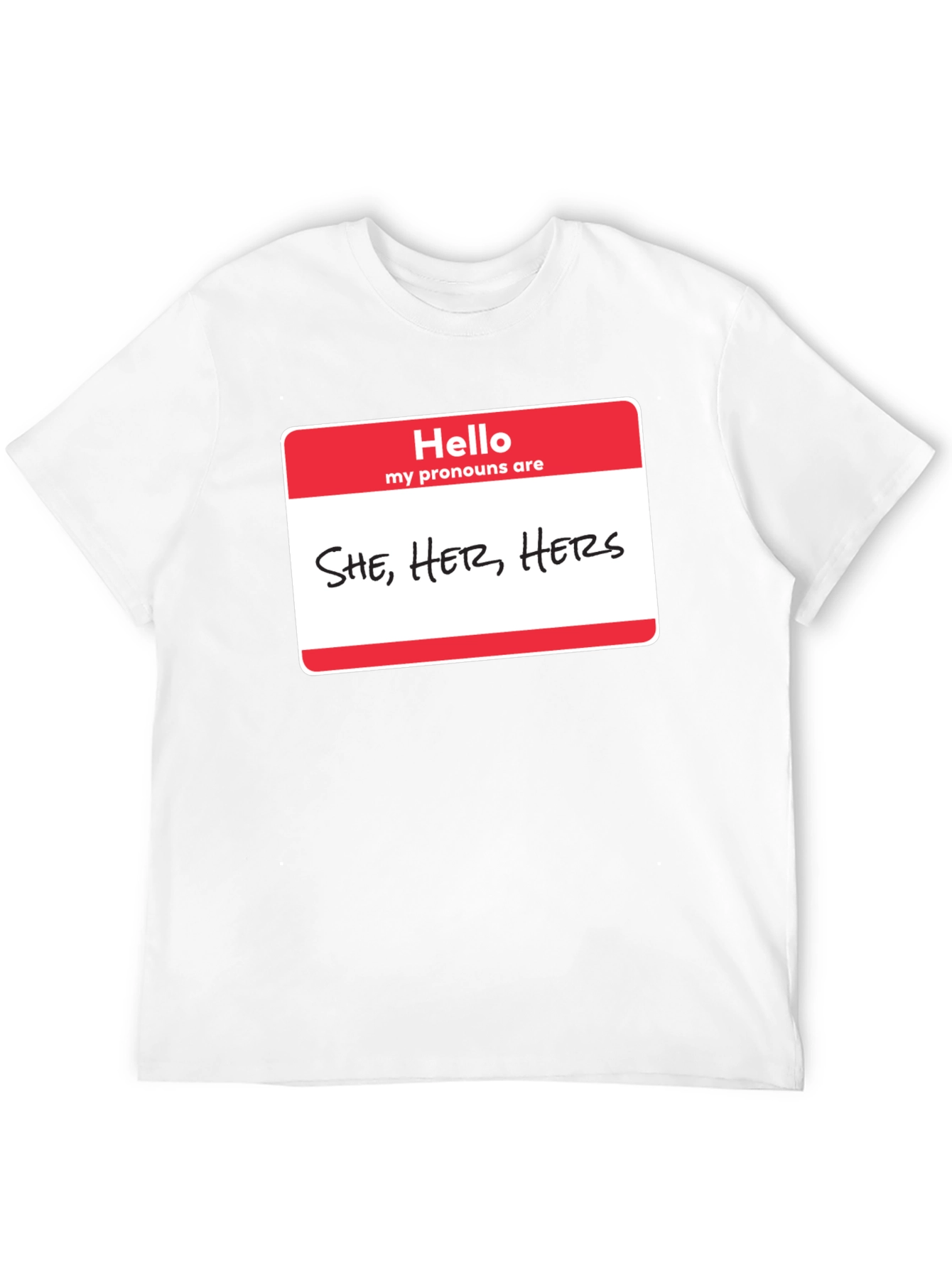 She Her Hers Pronoun T-Shirt - Black