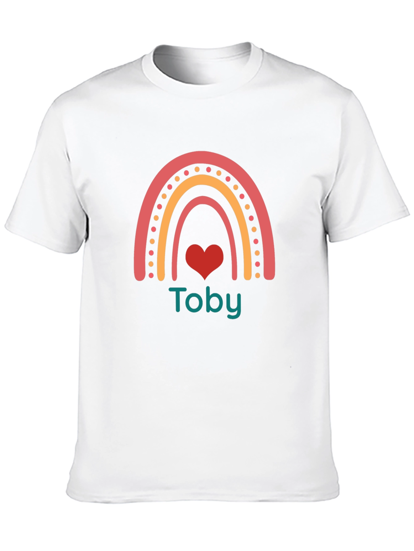Personalized Toby Rainbow Heart T-Shirt