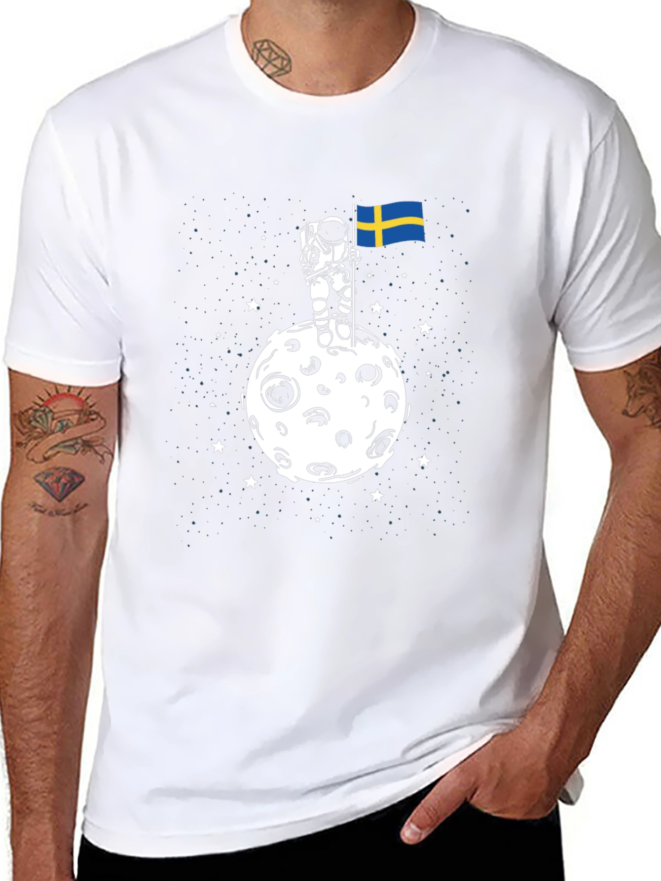 Astronaut Sweden Flag T-Shirt