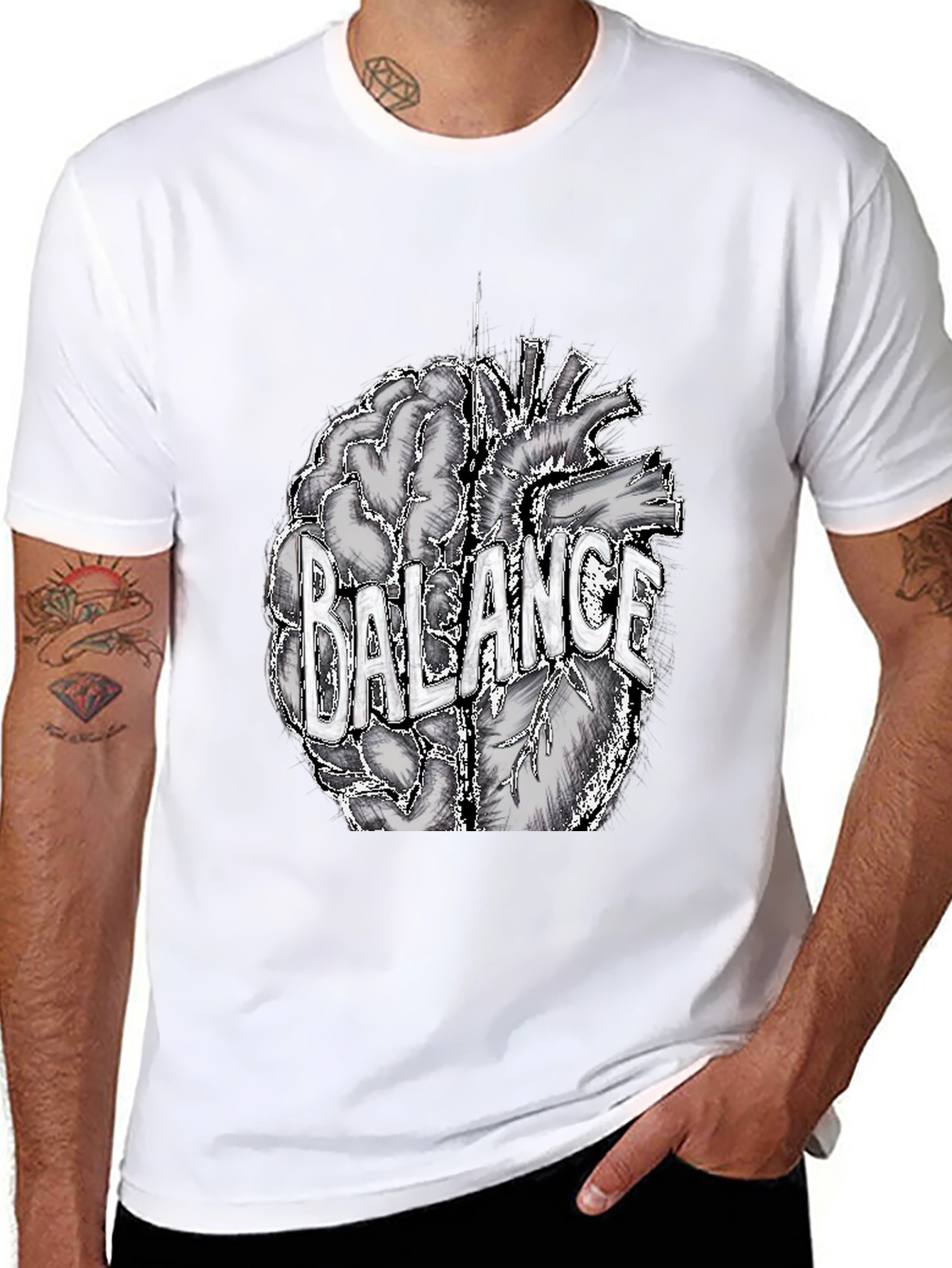 Balance Brain and Heart Graphic Tee
