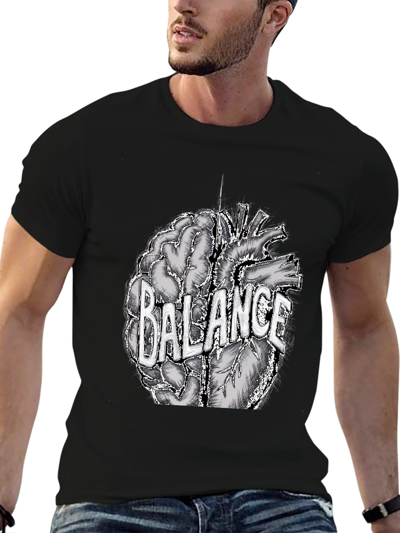 Balance Brain and Heart Graphic Tee