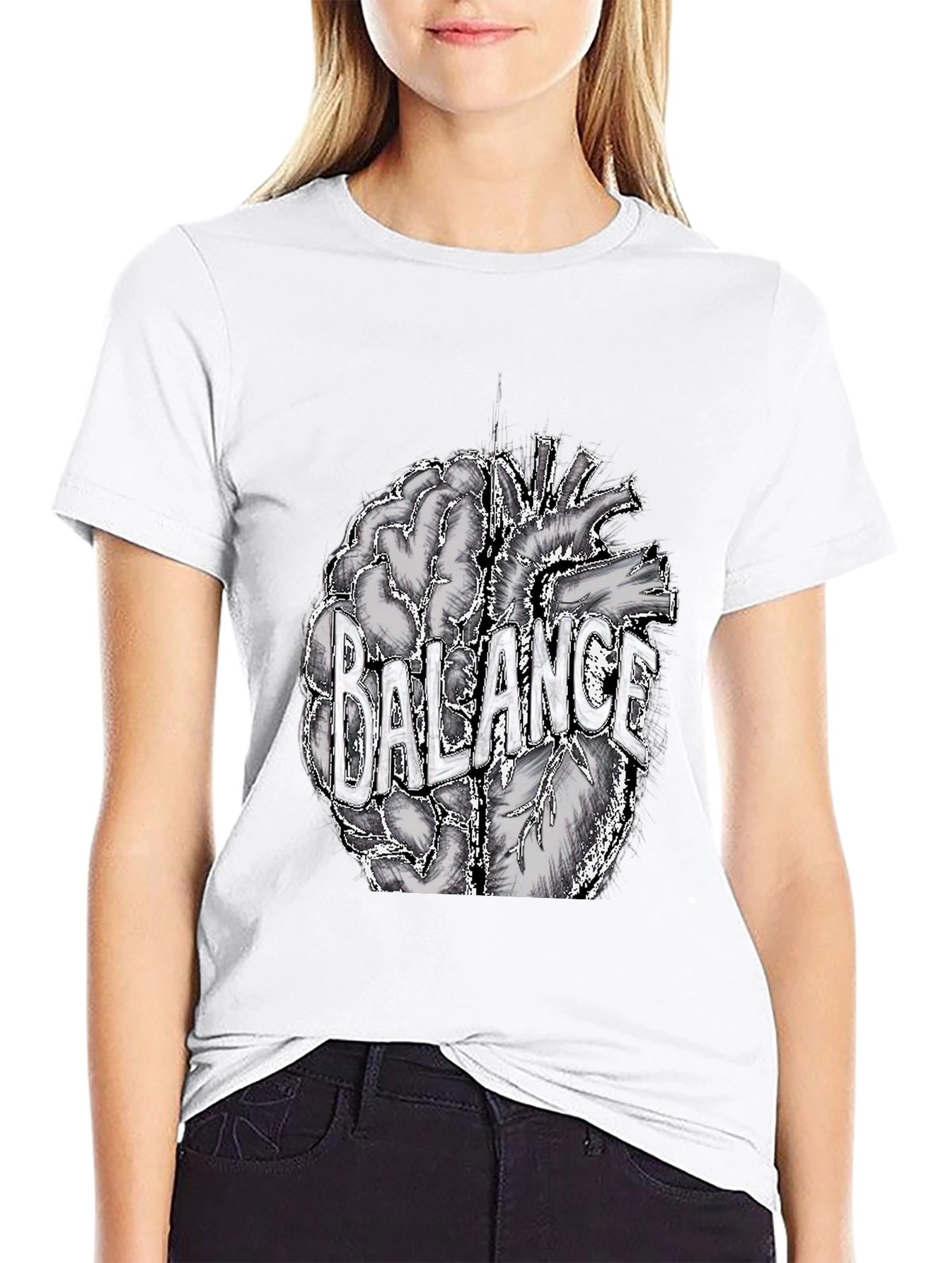 Balance Brain and Heart Graphic Tee