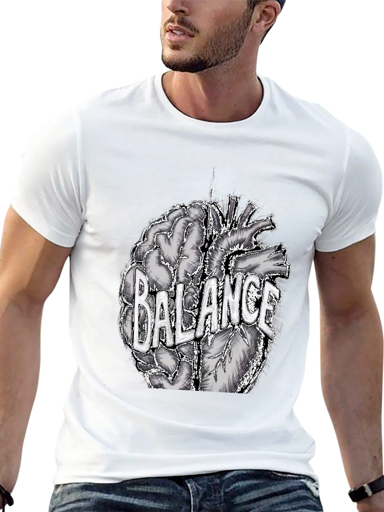 Balance Brain and Heart Graphic Tee