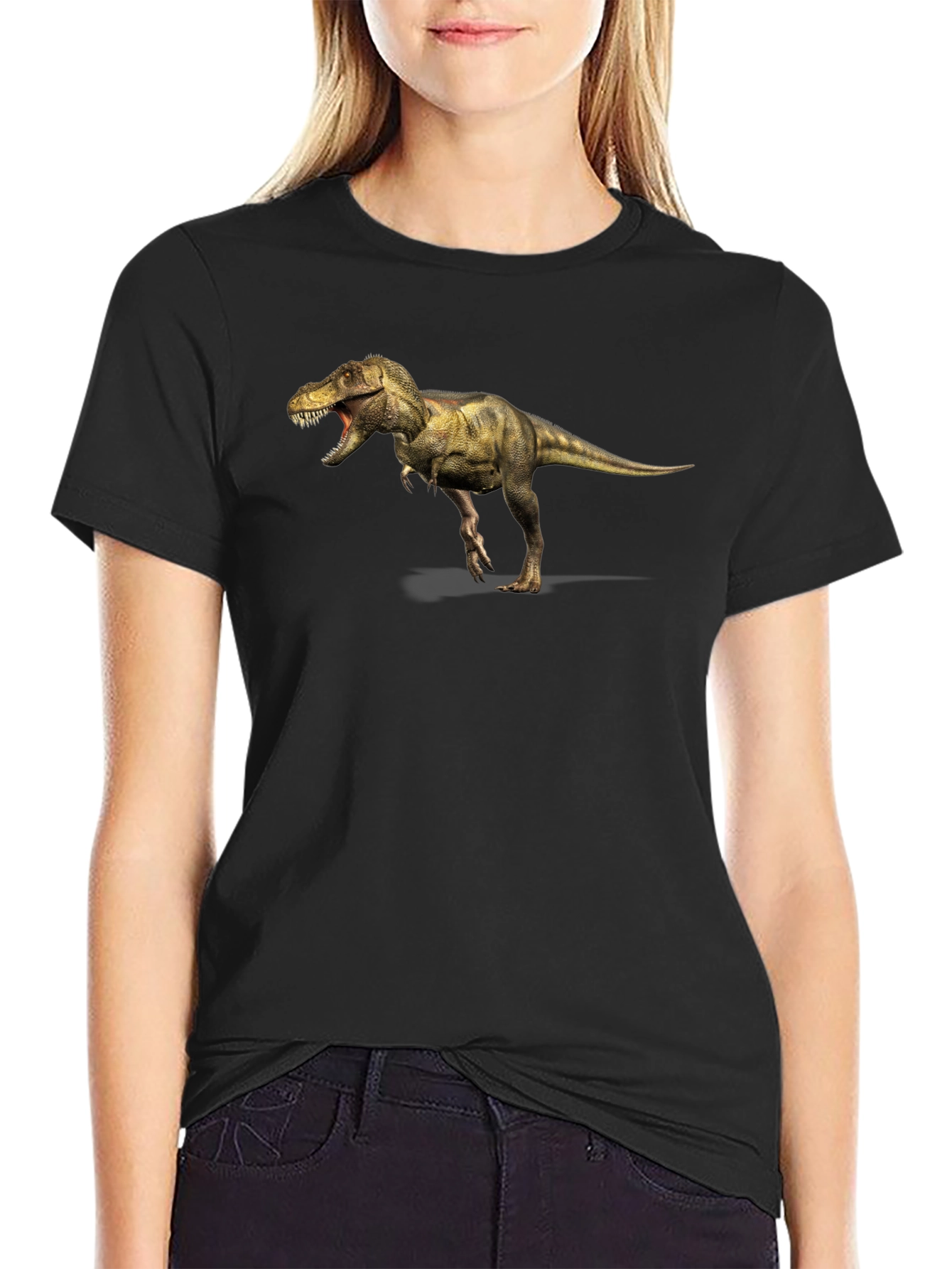 Dinosaur T-Rex Graphic Black Tee