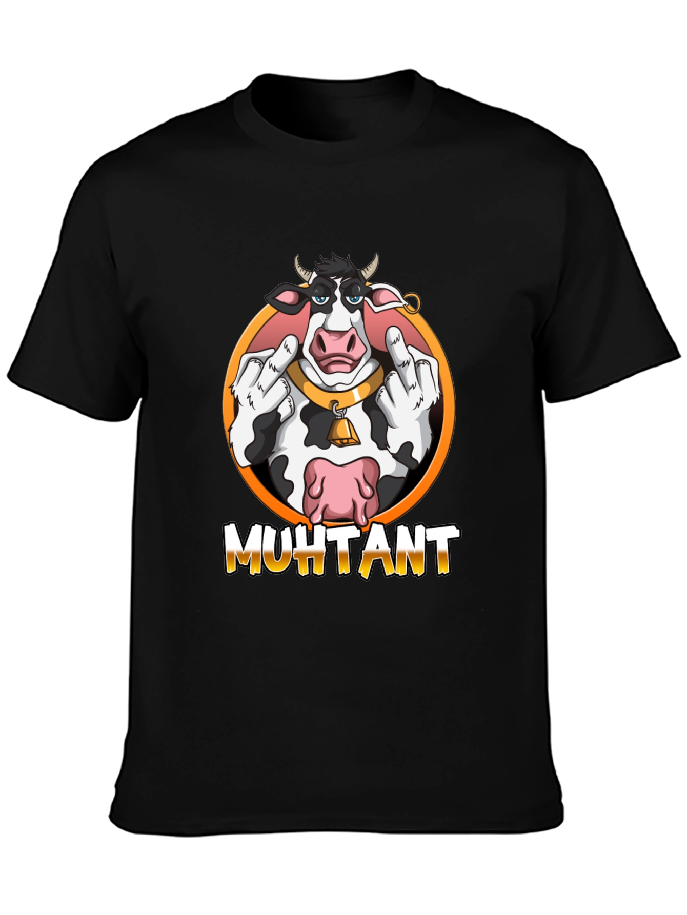 Muhtant Cartoon Cow Graphic T-Shirt
