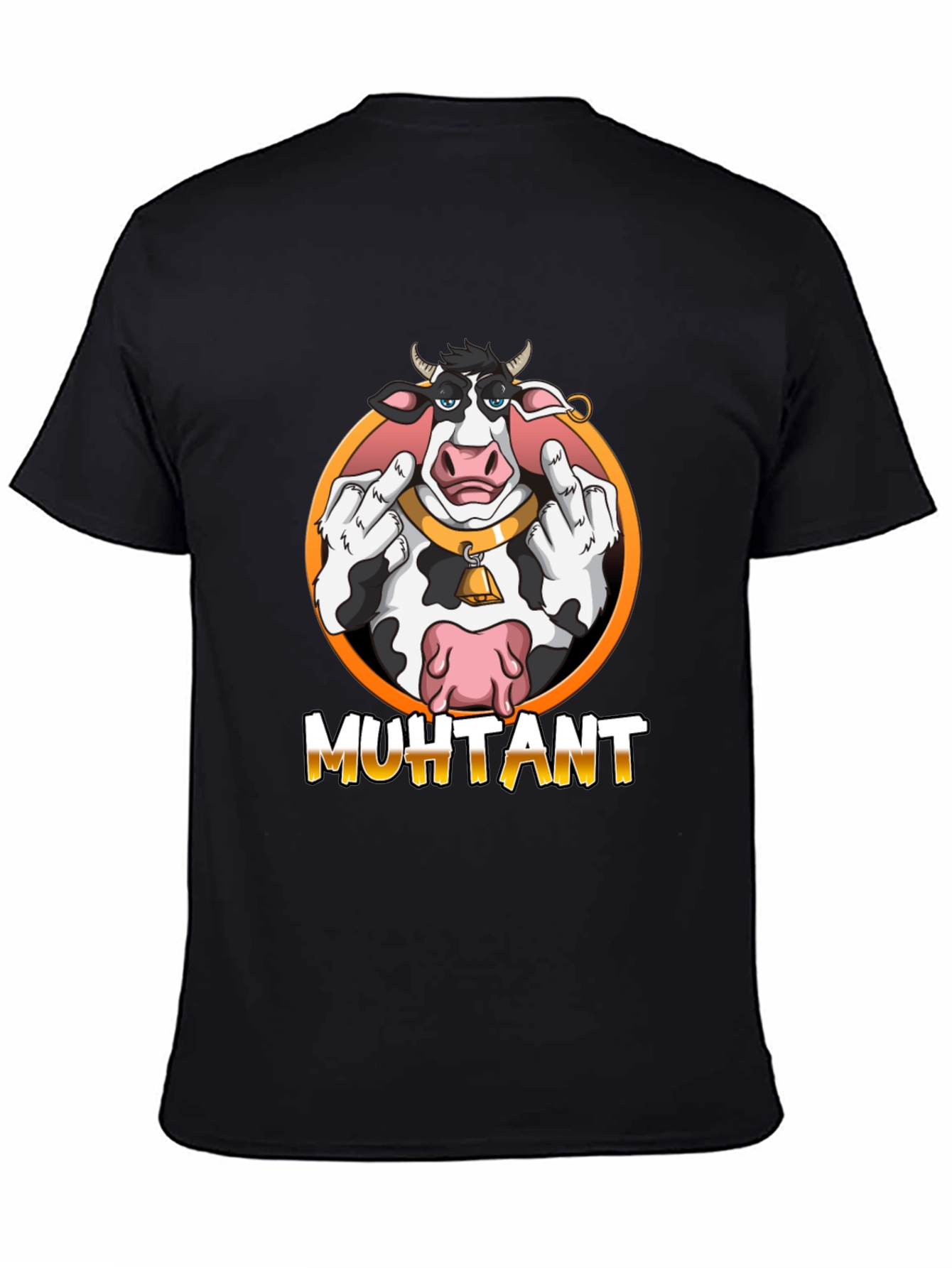 Muhtant Cartoon Cow Graphic T-Shirt