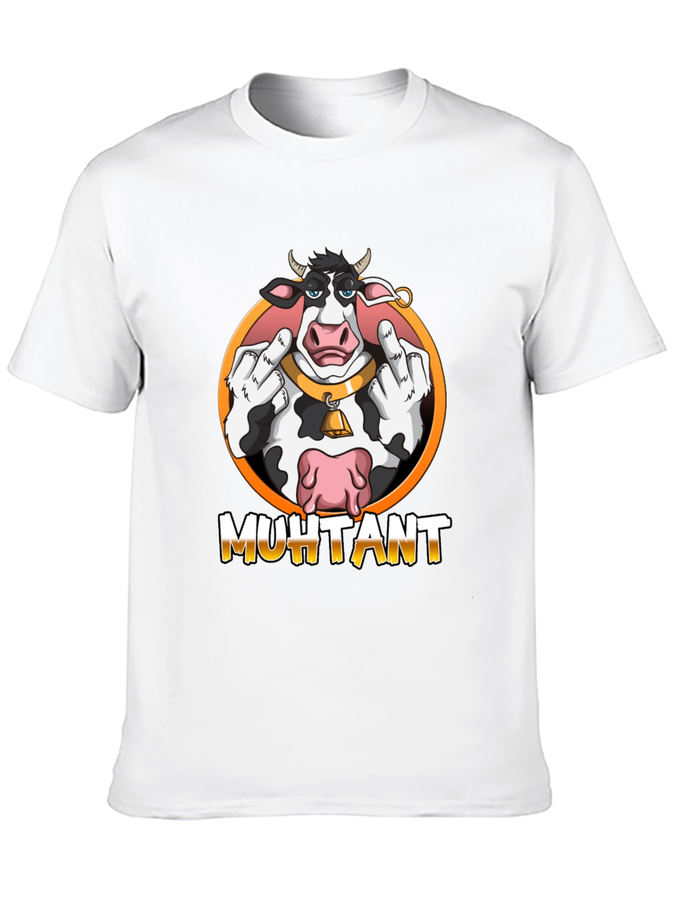 Muhtant Cartoon Cow Graphic T-Shirt
