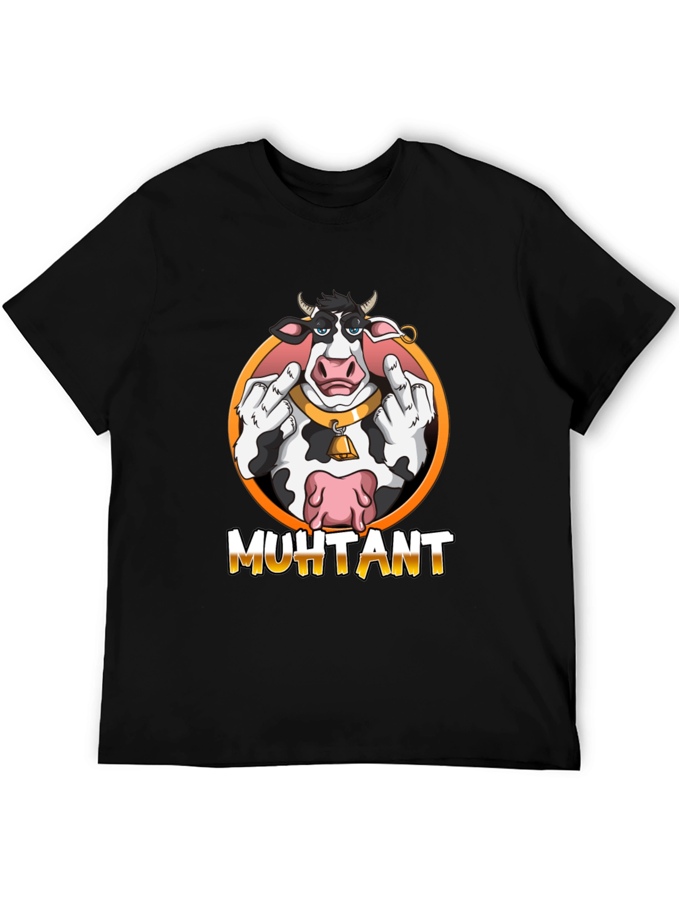 Muhtant Cartoon Cow Graphic T-Shirt