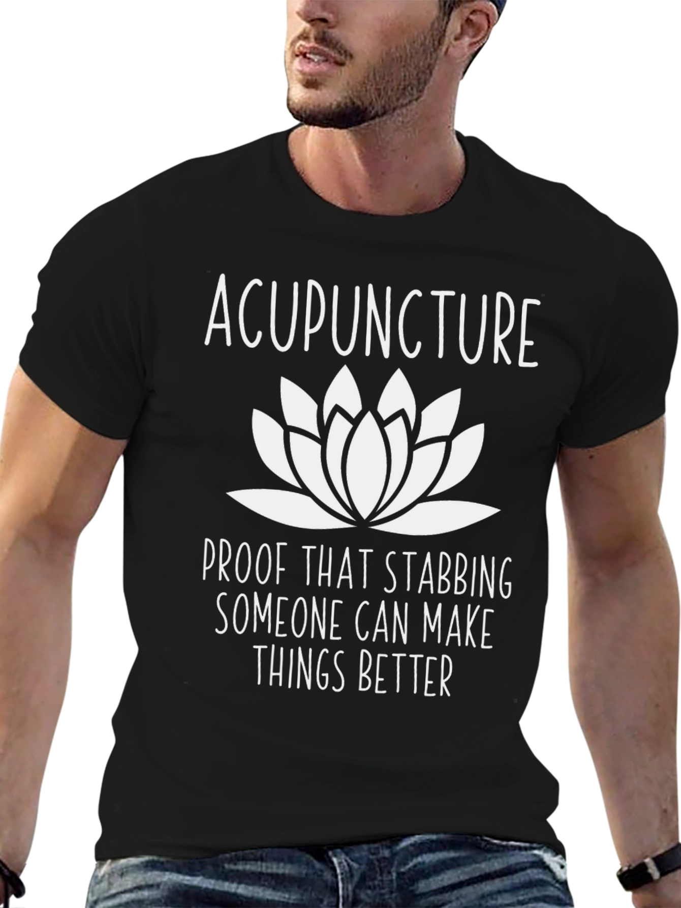 Acupuncture Humor Black T-Shirt