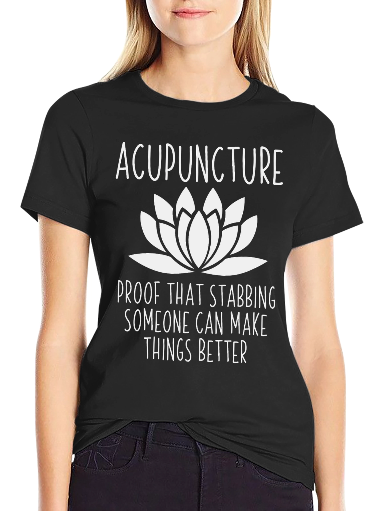 Acupuncture Humor Black T-Shirt