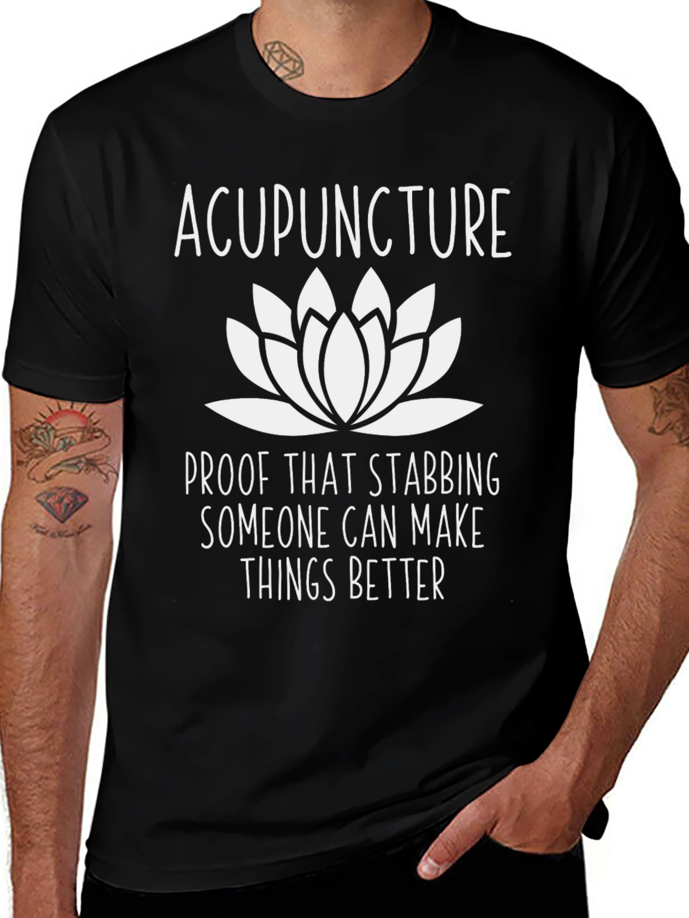 Acupuncture Humor Black T-Shirt
