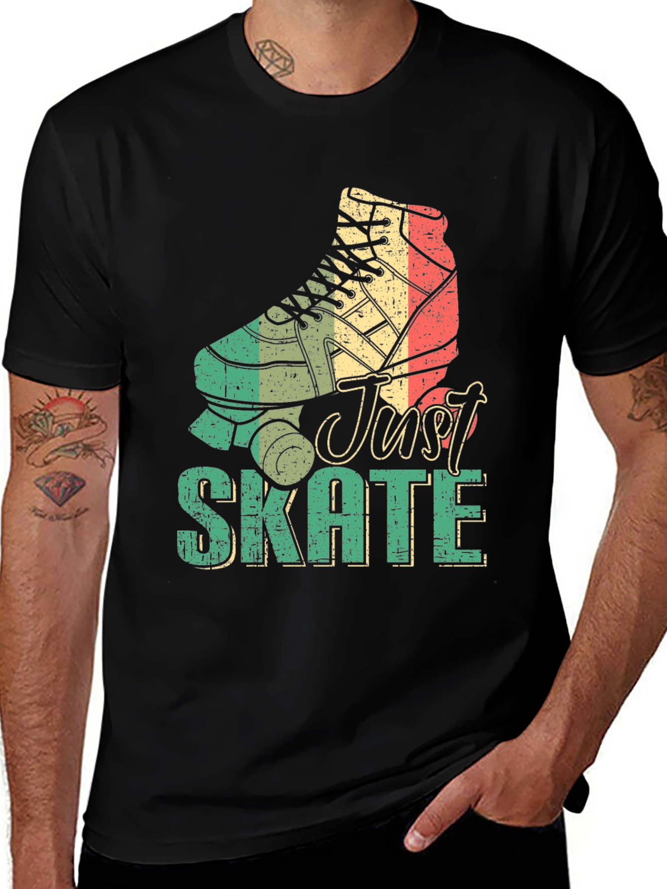 Retro Just Skate Roller Skate Graphic Tee