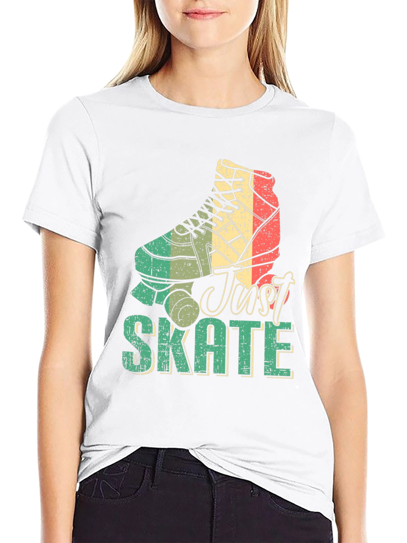 Retro Just Skate Roller Skate Graphic Tee
