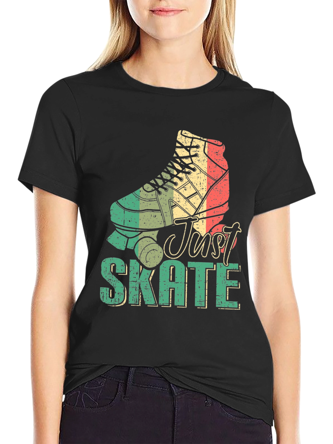Retro Just Skate Roller Skate Graphic Tee