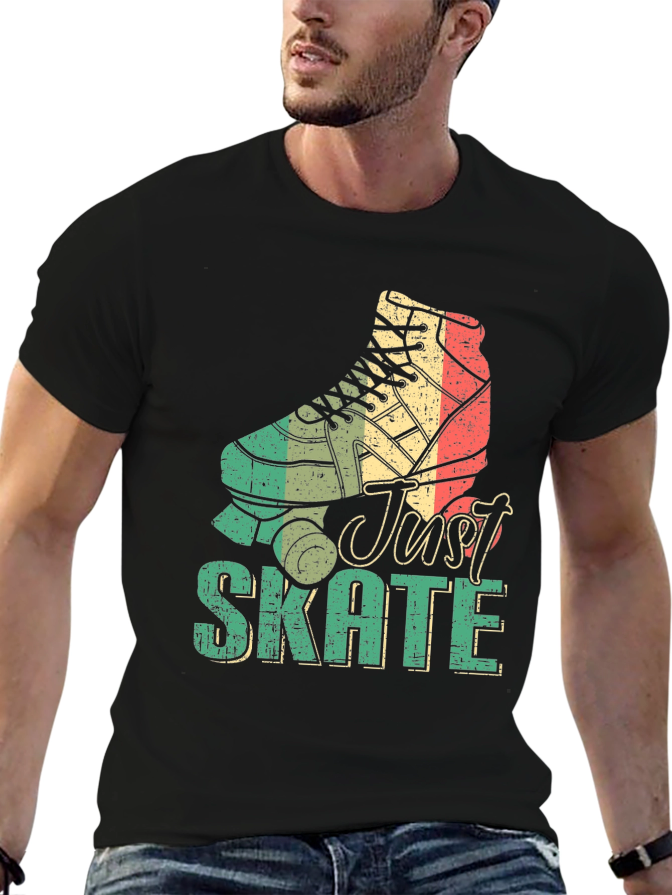 Retro Just Skate Roller Skate Graphic Tee