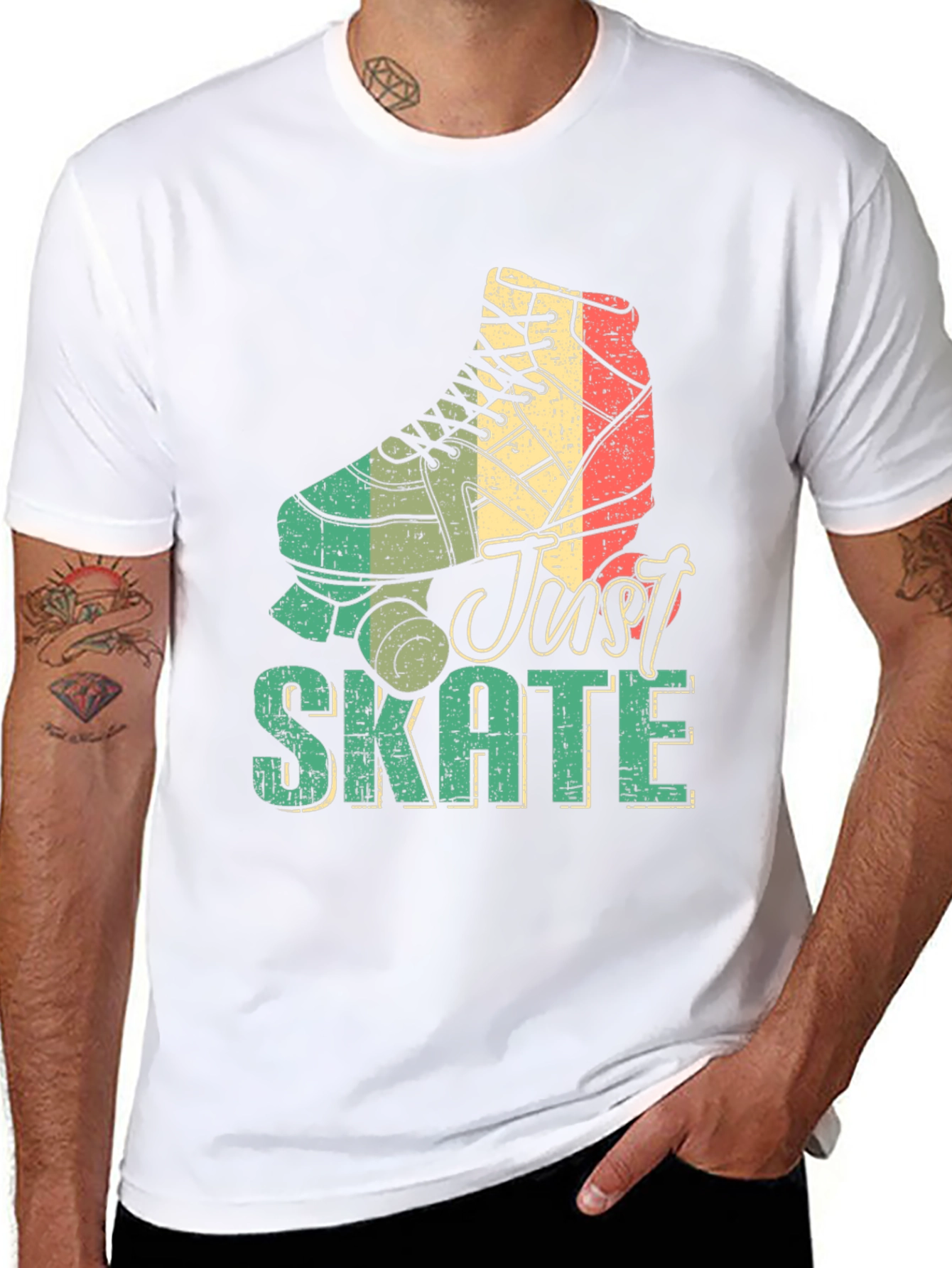 Retro Just Skate Roller Skate Graphic Tee