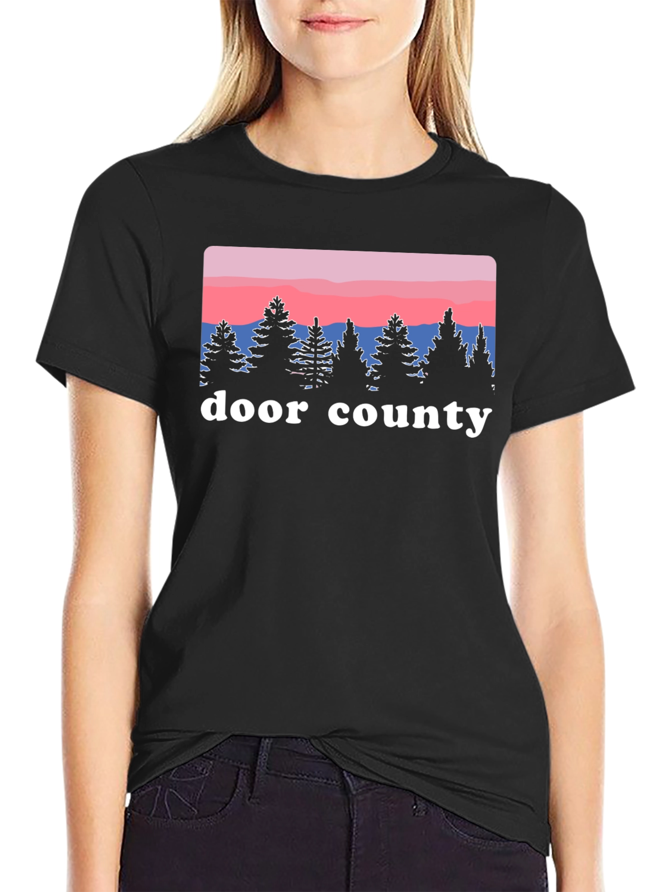 Door County Trees Graphic Tee - Black